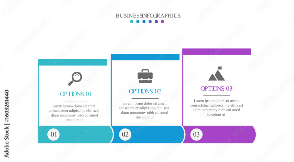 Naklejka premium Progress bar featuring 3 arrow-shaped elements, symbolizing the three stages of business strategy and progression. Clean timeline infographic design template. Vector for mobile presentation.
