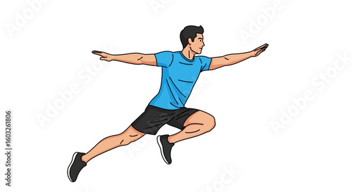 Man in Mid-Air Jump