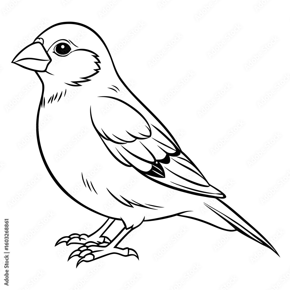 Obraz premium Goldfinch bird illustration in black and white style 