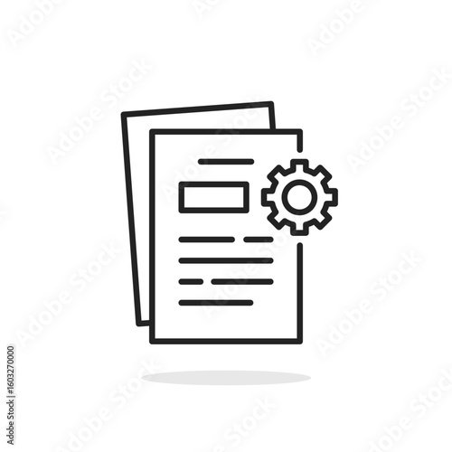 technology implementation document thin line icon
