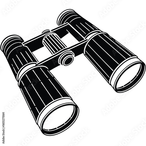 binoculars on white background