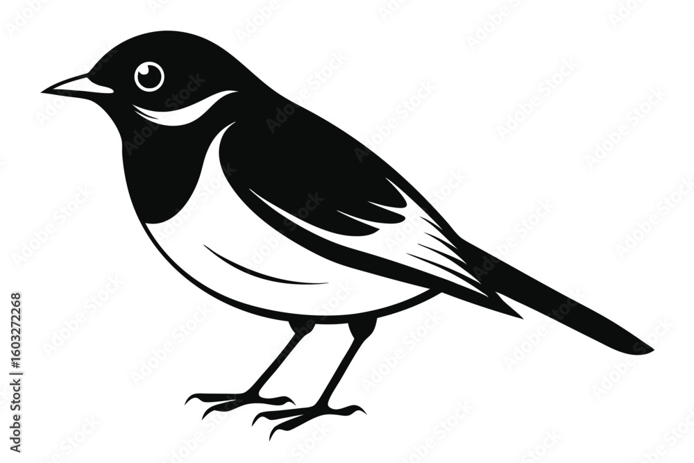 Striking Monochrome Bird Illustration Elegant Vector Graphic of a Small Avian Creature Striking Monochrome Bird Illustration Elegant Vector Graphic of a Small Avian Creature
