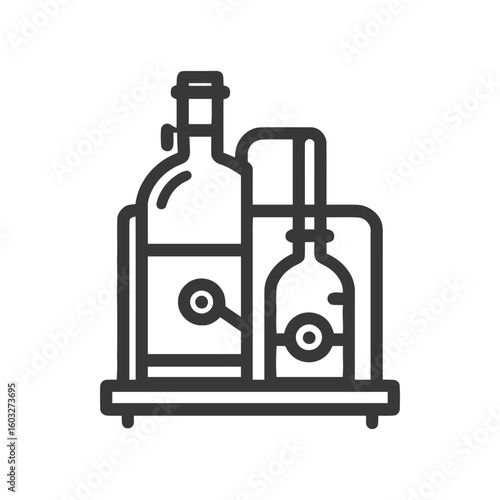 Sleek Line Art Icon of a Distilling or Beverage Dispensing Apparatus