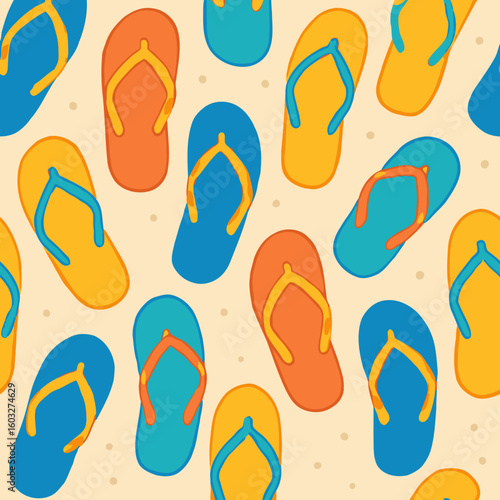 Flip-flop pattern seamless vector background for summer vacation and fashion