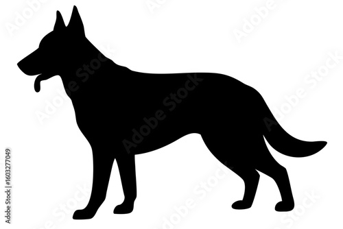 Black German Shepherd Dog Silhouette animal
