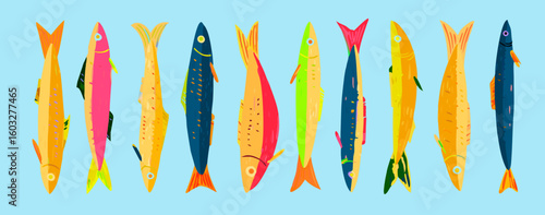 Colorful fish illustration aquatic animals sea life ocean creatures marine wildlife underwater world vector art