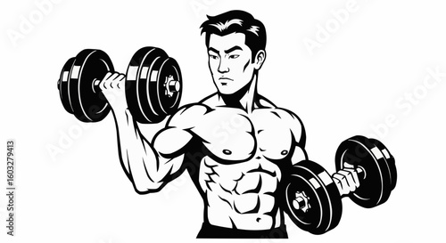 Man lifting weights