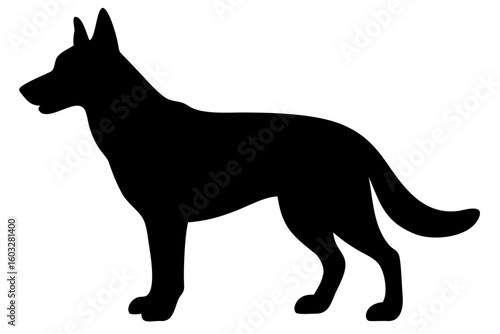 Tan German Shepherd Dog Silhouette animal