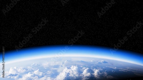 Earth from space A stunning view of the planet with clouds and stars