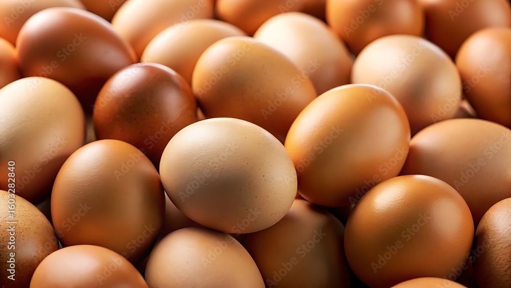 Pile of fresh organic brown chicken eggs Pile of fresh organic brown chicken eggs