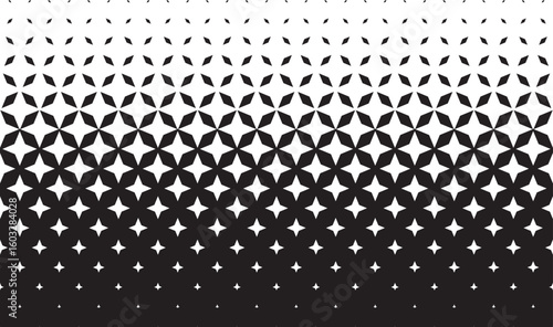 Black and white seamless pattern Rhombs in halftone
