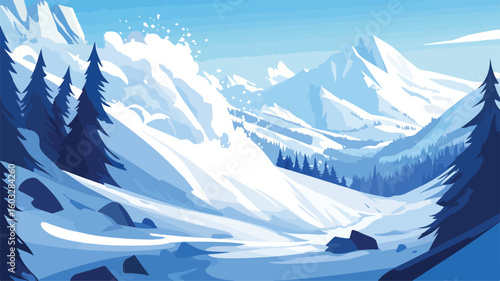 Dramatic Avalanche, Blizzard, and Earthquake in Majestic Snowy Mountains