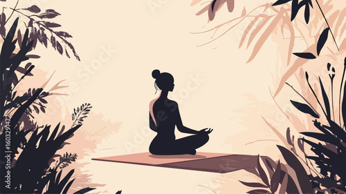 Tranquil Yoga Practice with Serene Woman Embracing Peaceful Meditation