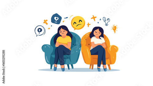 Professional Depressed Woman Expressing Anguish and Boredom