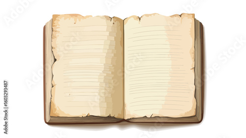 Professional School Notebook with Blank Torn Sheet of Paper for Creative Education Concept
