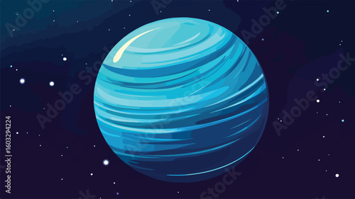 Uranus Planet Sphere in Outer Space Illustration Cosmic Round