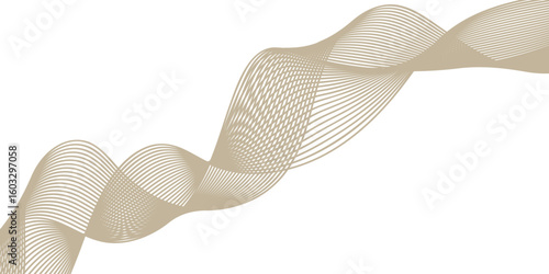 A 3D object of a blue satin ribbon with a wave pattern is isolated on a white background