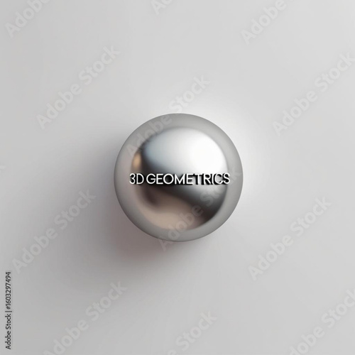 Rendered sphere with subtle reflections on a plain surface showcasing light and shadow interaction nicely