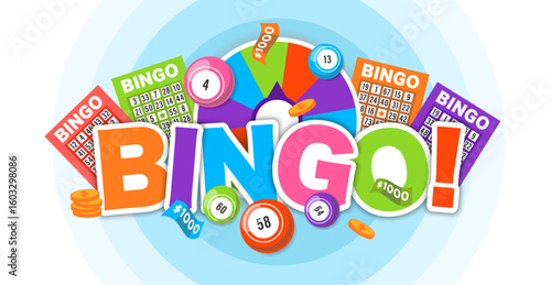 Bingo banner vector set icon
