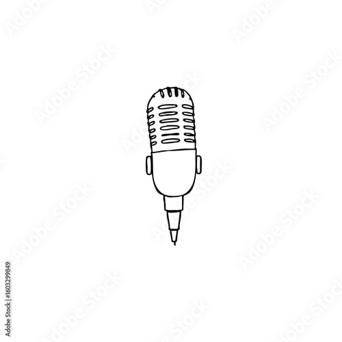Simple line sketch of a microphone  