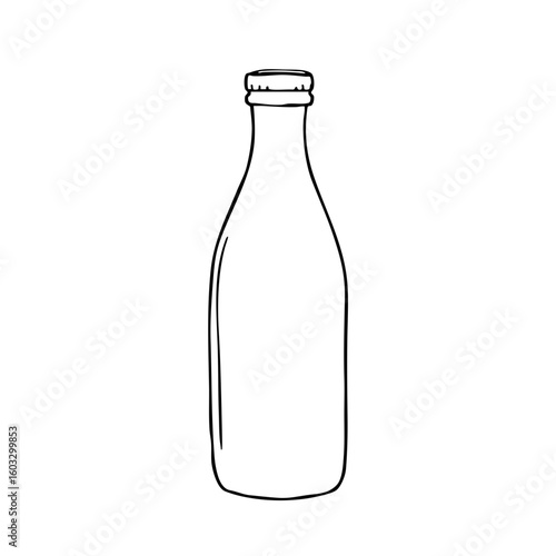 Simple line sketch of a milk bottle  