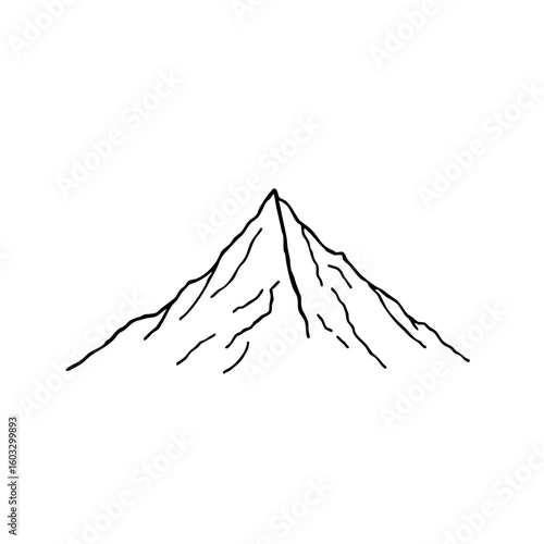 Simple line sketch of a mountain peak  