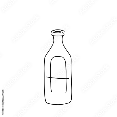 Simple line sketch of an oil bottle  