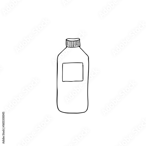 Simple line sketch of a shower gel bottle  