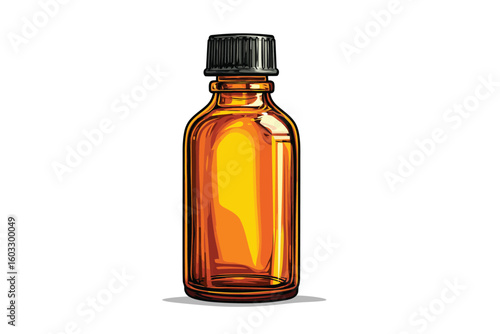 Essential oil bottle isolated