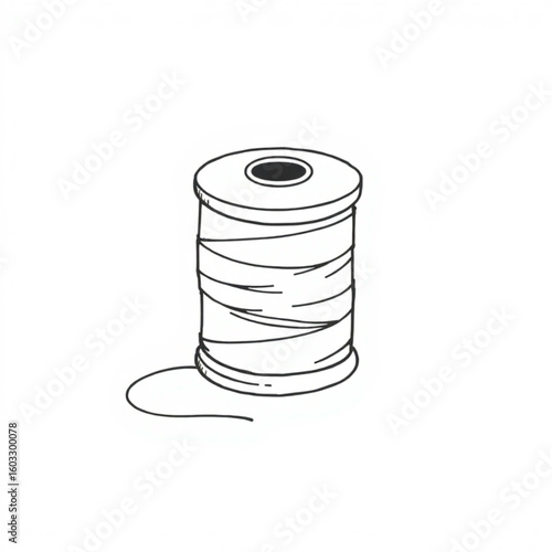 Simple line sketch of a thread spool  