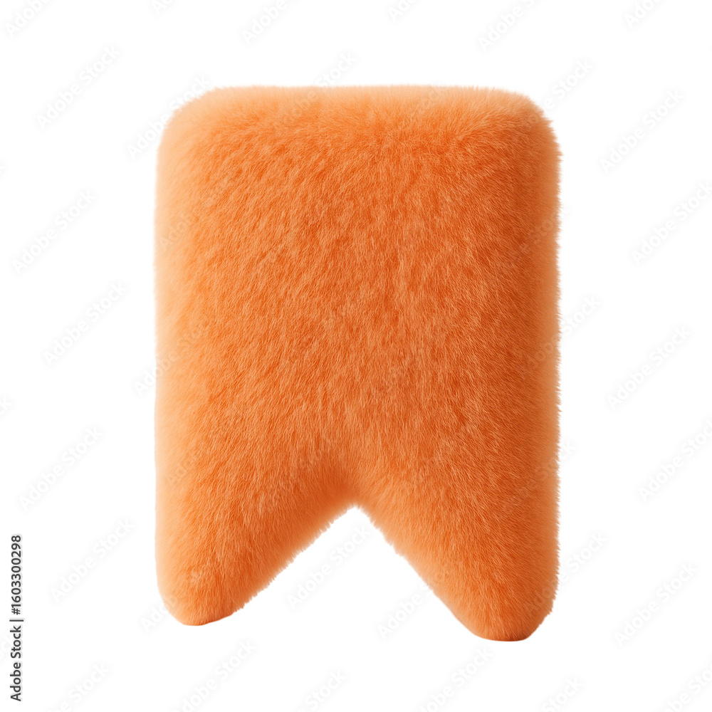 Obraz premium Fluffy orange icon with soft texture resembling a tooth on transparent background conveying warmth and comfort