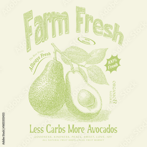 Fresh Avocado in hand-drawn sketch. summer fruit food fashion. Avocado graphics. Girls' graphics design. fashion graphic. vintage retro prints. print design. typography t-shirt design. t-shirt prints
