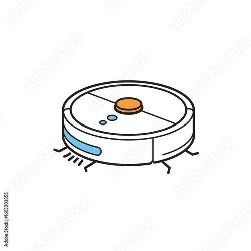Robotic vacuum cleaner in modern style with minimalist design  