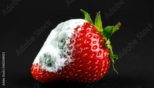 Close-up of a moldy strawberry