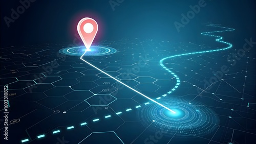 Digital Map Navigation Route