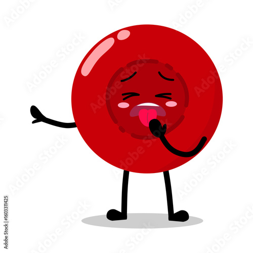 Cute Hand Drawn red Blood Cell yuck disgusted