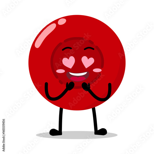 Cute Hand Drawn Crazy In Love red Blood Cell
