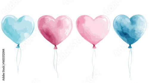 Adorable Heart-shaped Blue Pink Ball