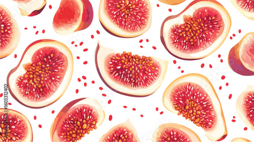 Sliced Fig Fruit Produce Wide Angle