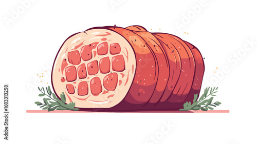 Smoked Ham Food Photography Composition