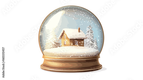 Enchanting Snow Globe Glowing Light Illustration