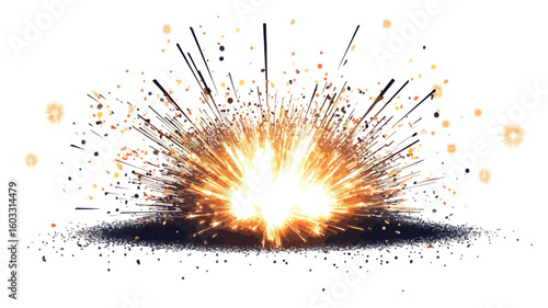 Outdoor nature sparks from grinding activity