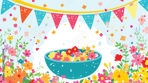 Traditional Songkran Festival Water Bowl Decoration