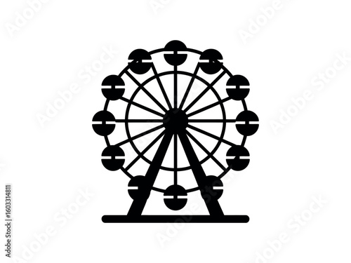 Black Ferris wheel icon amusement park ride