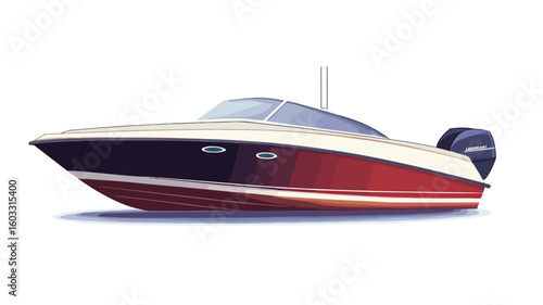 Isolated Speed Boat Vector Illustration