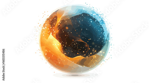 3D Bubble Sphere Transparent Background Wide Angle