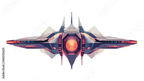 Futuristic Spike Design Illustration Wide Angle