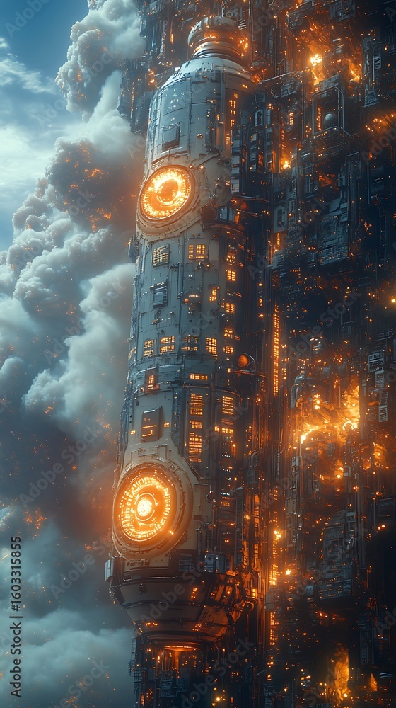 Fototapeta premium Science fiction engineering futuristic architecture pictures