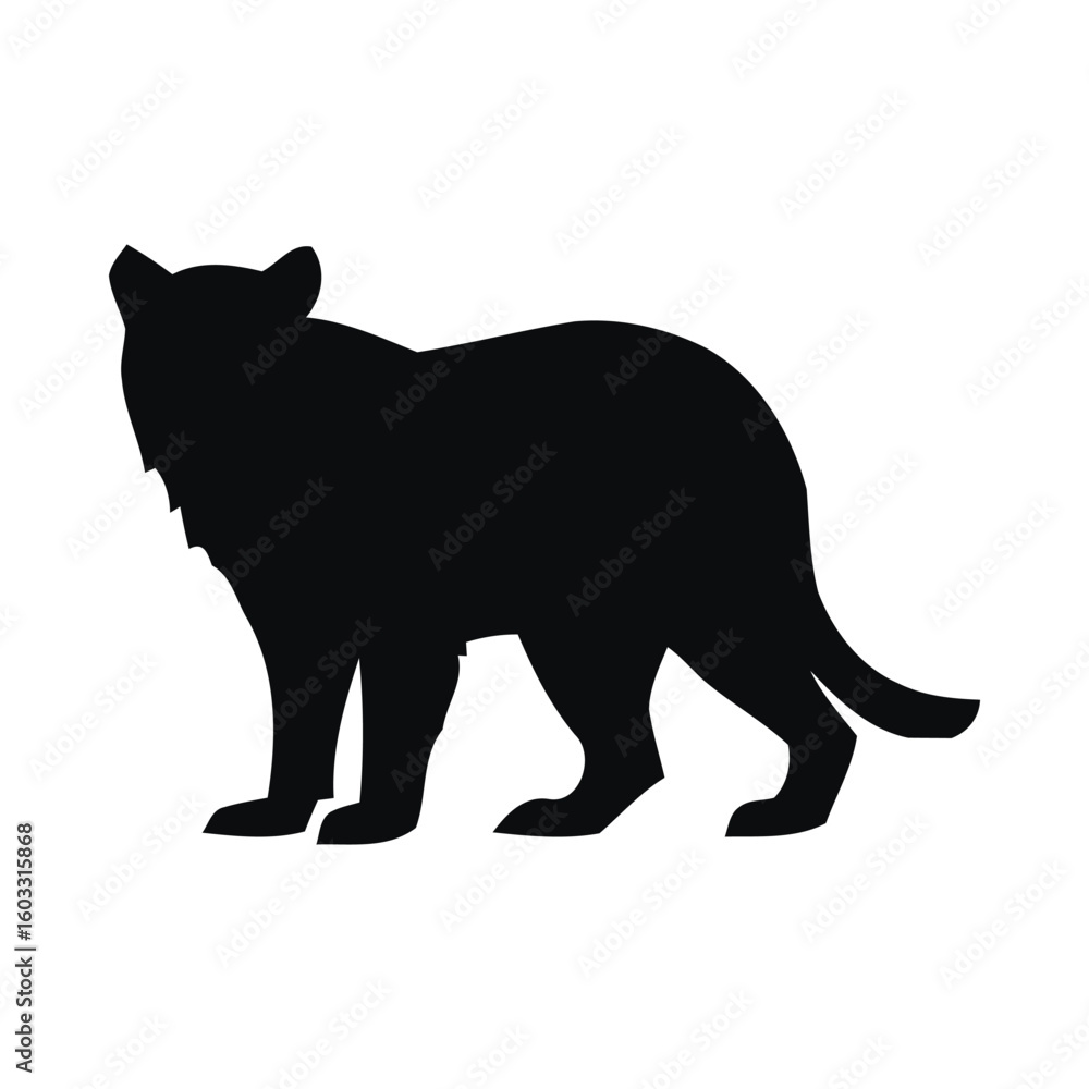 Obraz premium A vector illustration of isolated black bear and wolf animal silhouettes