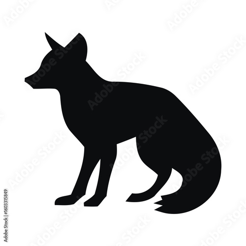 Black wolf head silhouette vector illustration for wild animal nature or pet icon